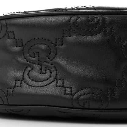 Gucci Calfskin GG Matelasse Small Hobo Shoulder Bag Black Natural 9 of 10
