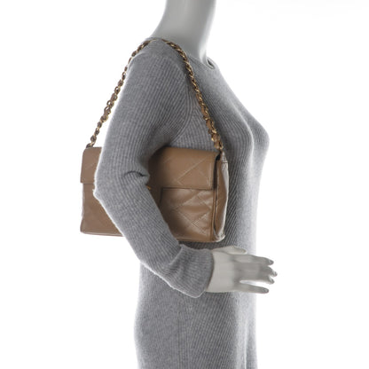 Chanel Metallic Caviar Quilted Medium Single Flap Beige 2 of 9
