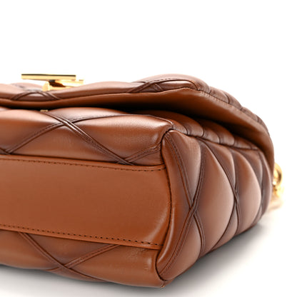 Louis Vuitton Lambskin Malletage Top Handle GO-14 MM Tan 9 of 10