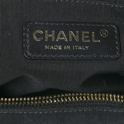 Chanel Calfskin Quilted Boy Shopping Tote Black 6 of 12