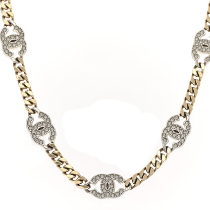 Chanel Crystal Chain CC Link Choker Gold Silver 1 of 6