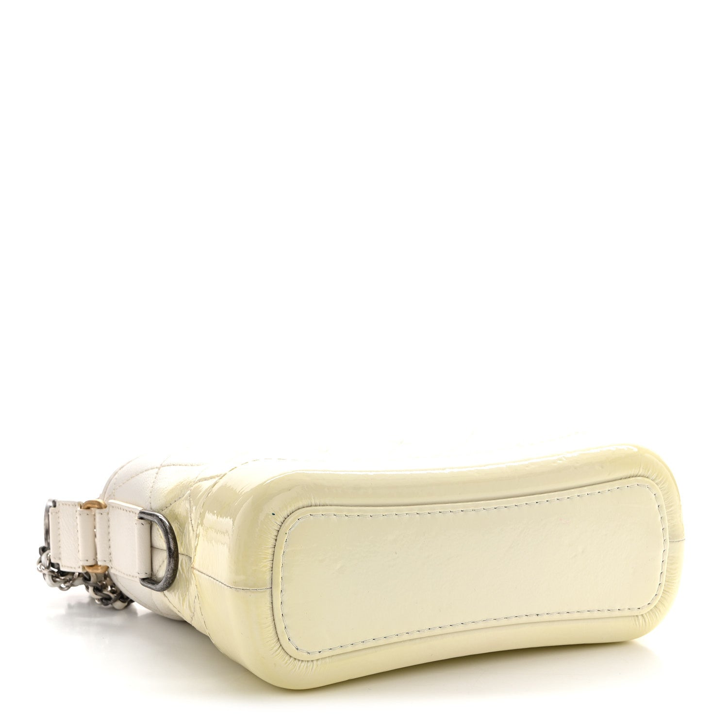 Chanel Patent Goatskin Quilted Small Gabrielle Hobo White 4 of 12