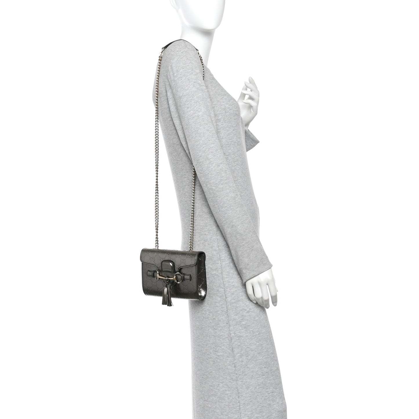 Shine Guccissima Mini Emily Chain Shoulder Bag Sasso