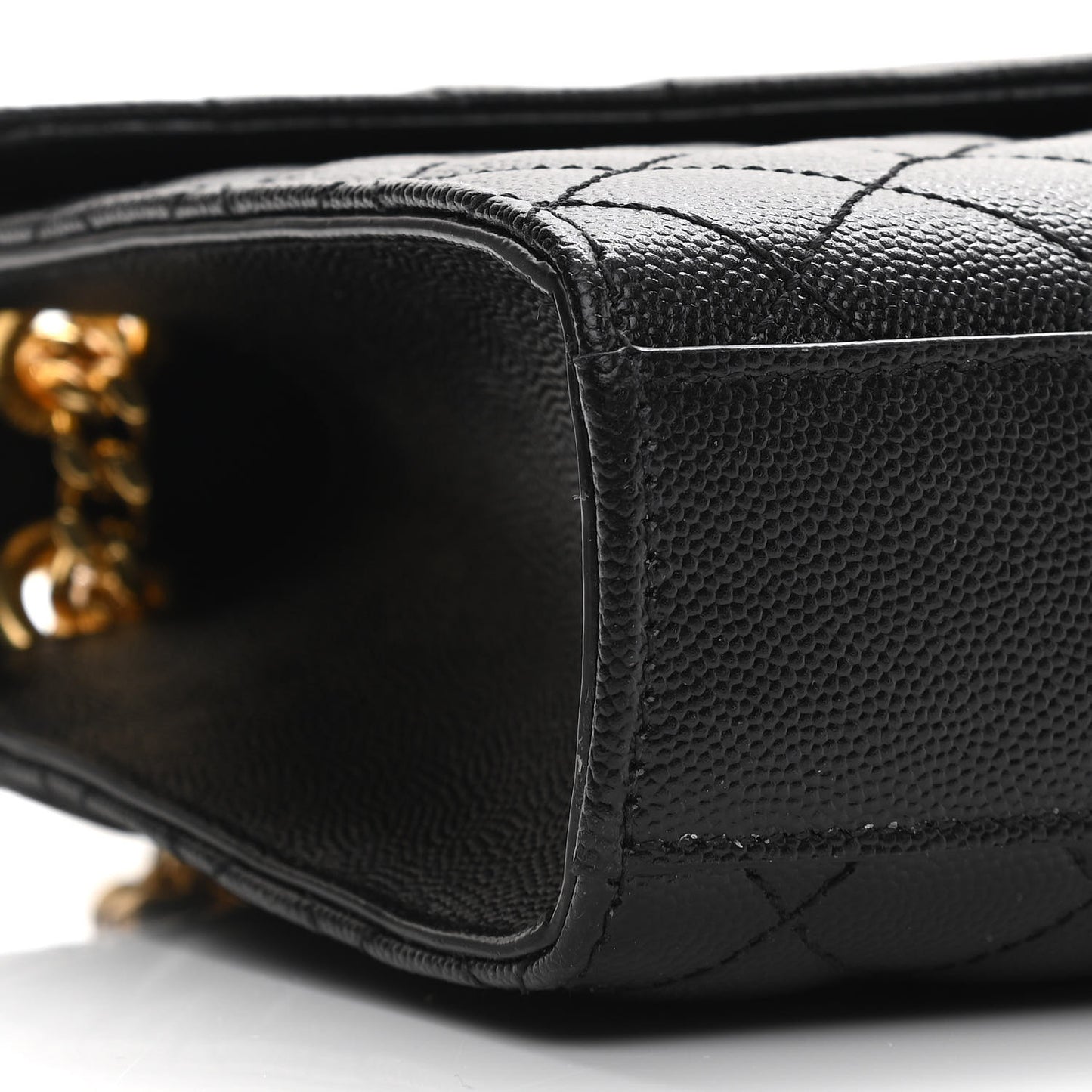 Grain De Poudre Textured Mixed Matelasse Triquilt Medium Monogram Satchel Black