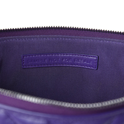 Chanel Aged Calfskin Chevron Quilted Gabrielle Cosmetic Case Purple 7 of 7