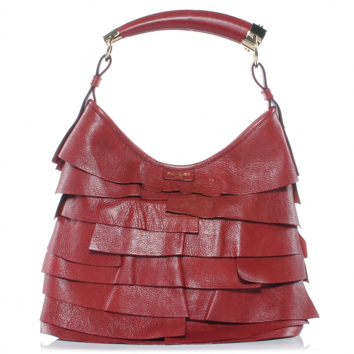 Chevre Leather Ruffle Saint Tropez Red