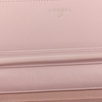 Chanel Lambskin Quilted Wallet On Chain WOC Light Pink 13 of 13