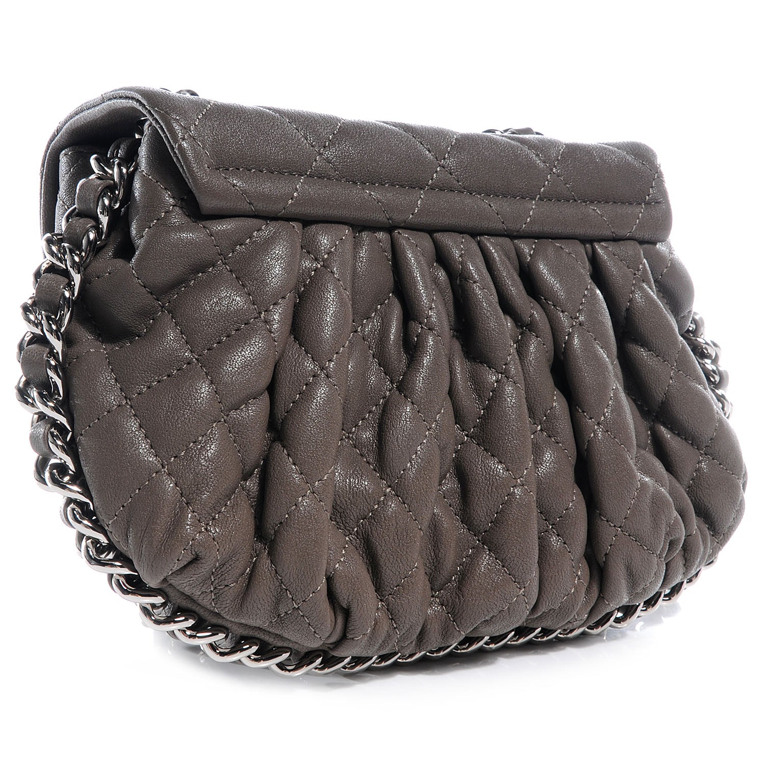 Chanel Washed Lambskin Chain Around Mini Messenger Taupe 3 of 9