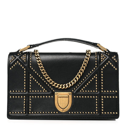 Christian Dior Patent Studded Diorama Flap Bag Black 1 of 10