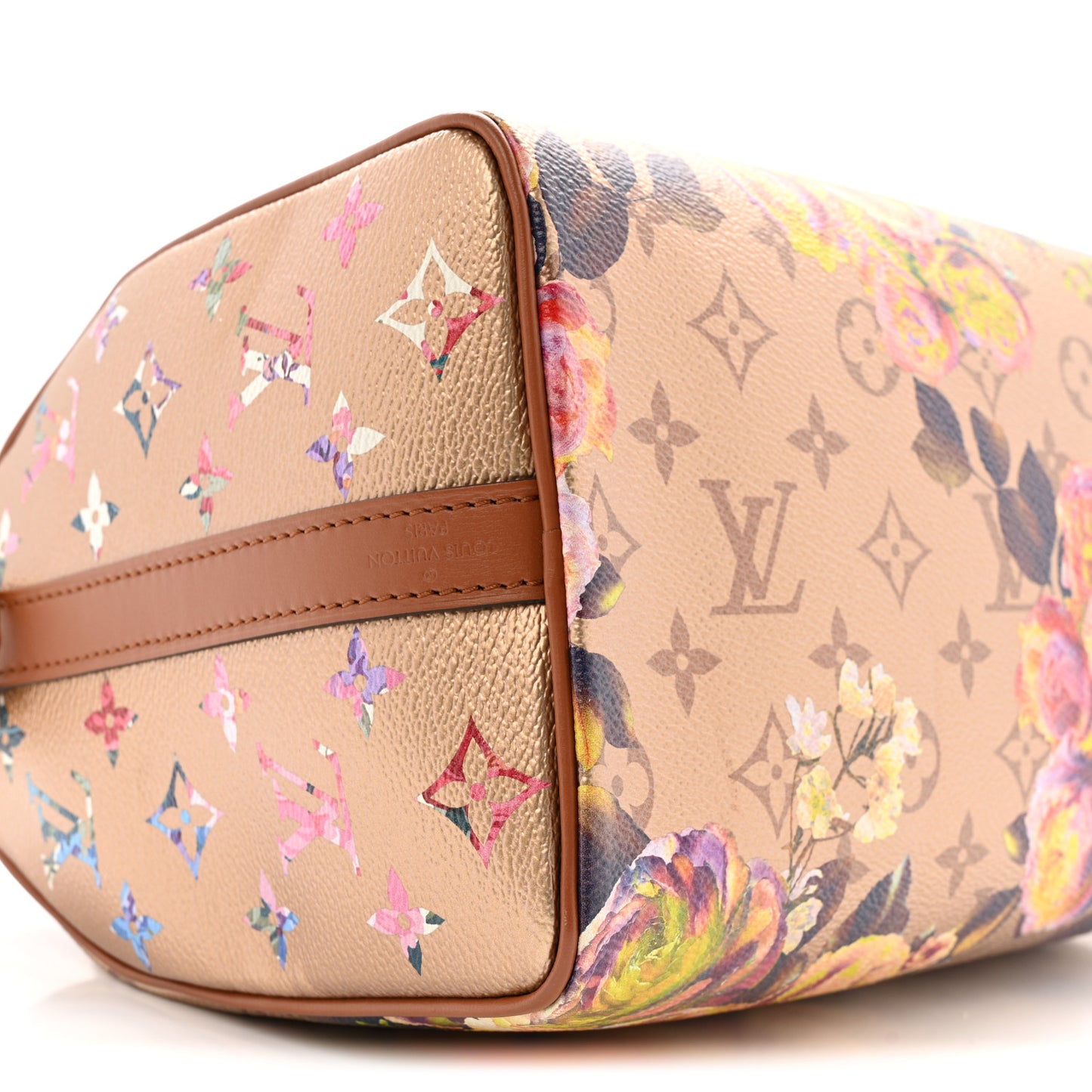 Metallic Monogram LV Garden Speedy Bandouliere 25 Gold