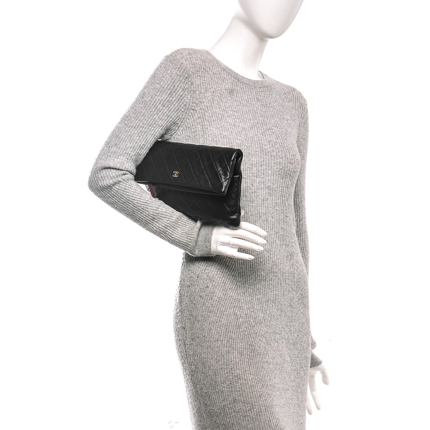 Chanel Caviar Quilted CC Beauty Clutch Black 2 of 7