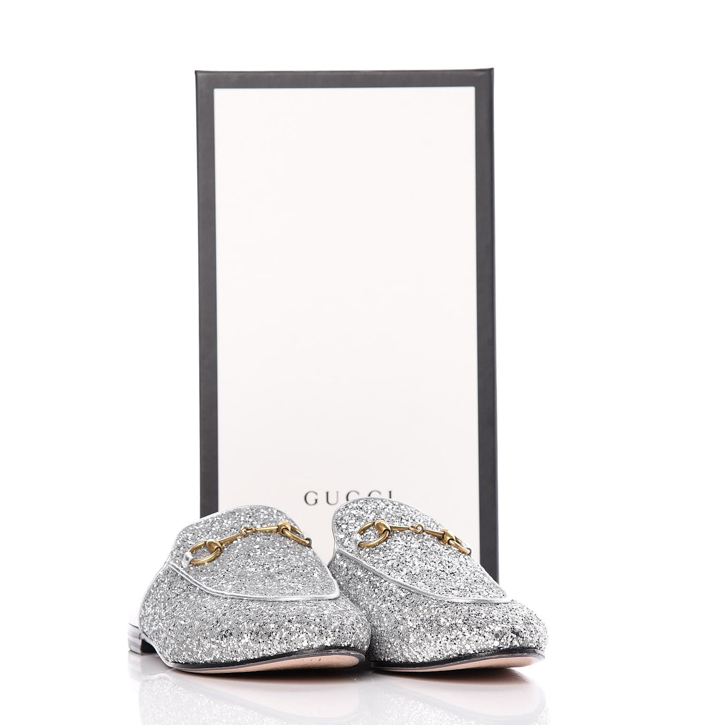 Glitter Womens Princetown Slippers 38 Silver