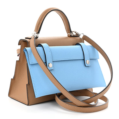 Hermes Epsom Swift Quelle Idole Picto Kelly Doll Handbag Chai Mauve Sylvestre Bleu Celeste Terre Battue 2 of 10