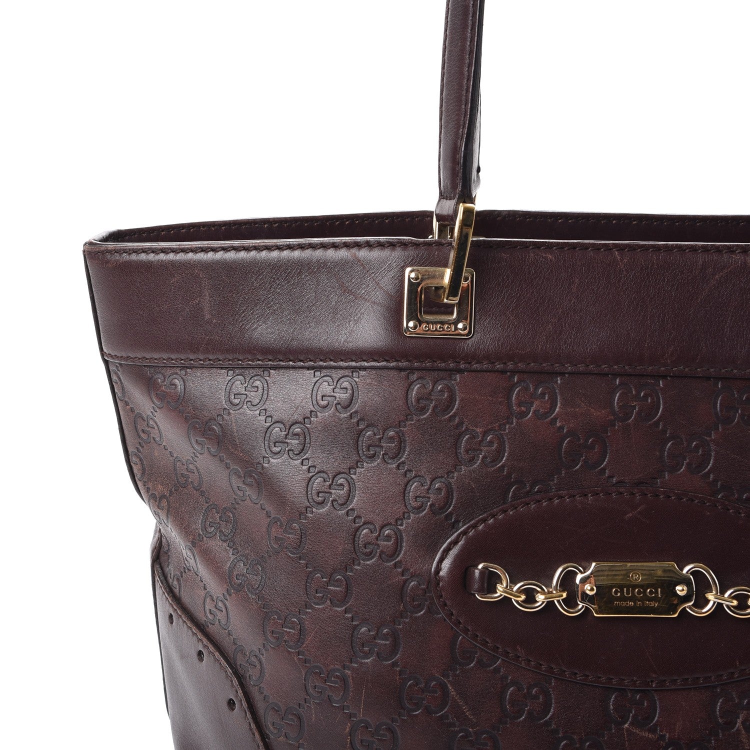 Gucci Guccissima Large Punch Tote Chocolate Brown 15 of 27
