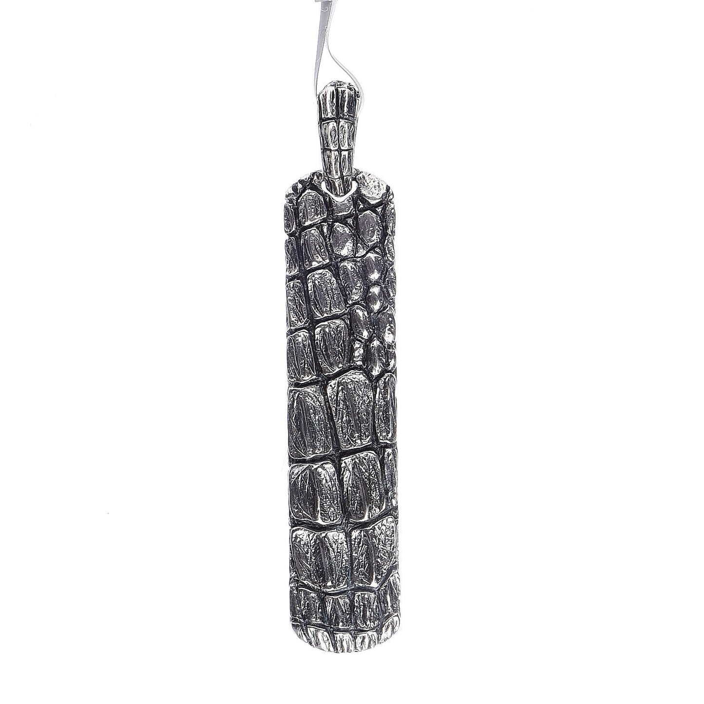 Sterling Silver Mens Naturals Gator Ingot Pendant