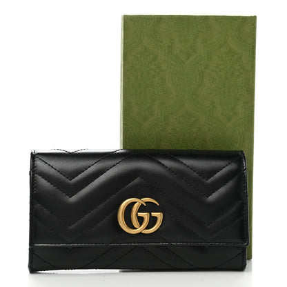 Gucci Calfskin Matelasse GG Marmont Continental Wallet Black 8 of 8
