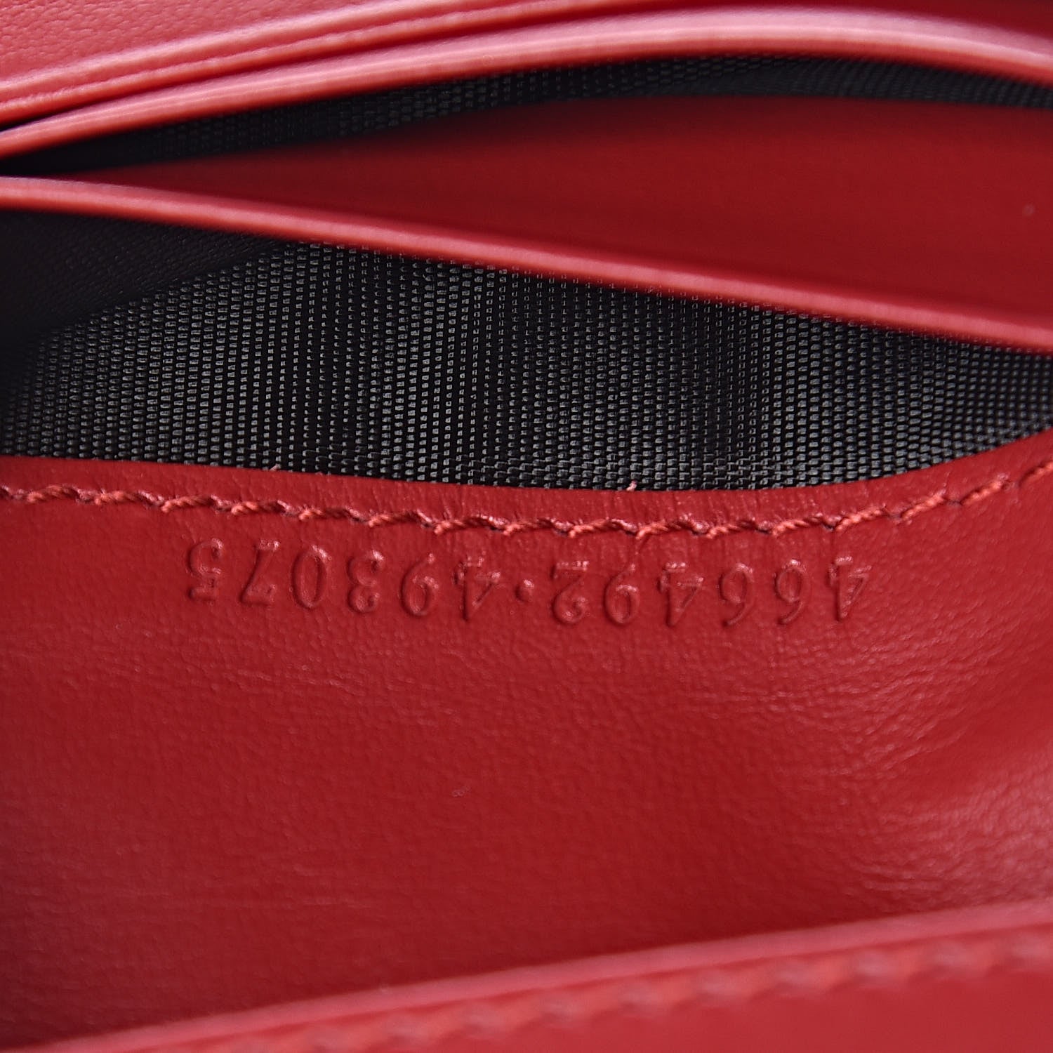 Gucci Calfskin Matelasse GG Marmont Card Case Wallet Hibiscus Red 7 of 8
