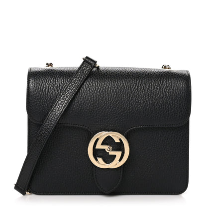 Gucci Dollar Calfskin Small Interlocking G Shoulder Bag Black 1 of 12