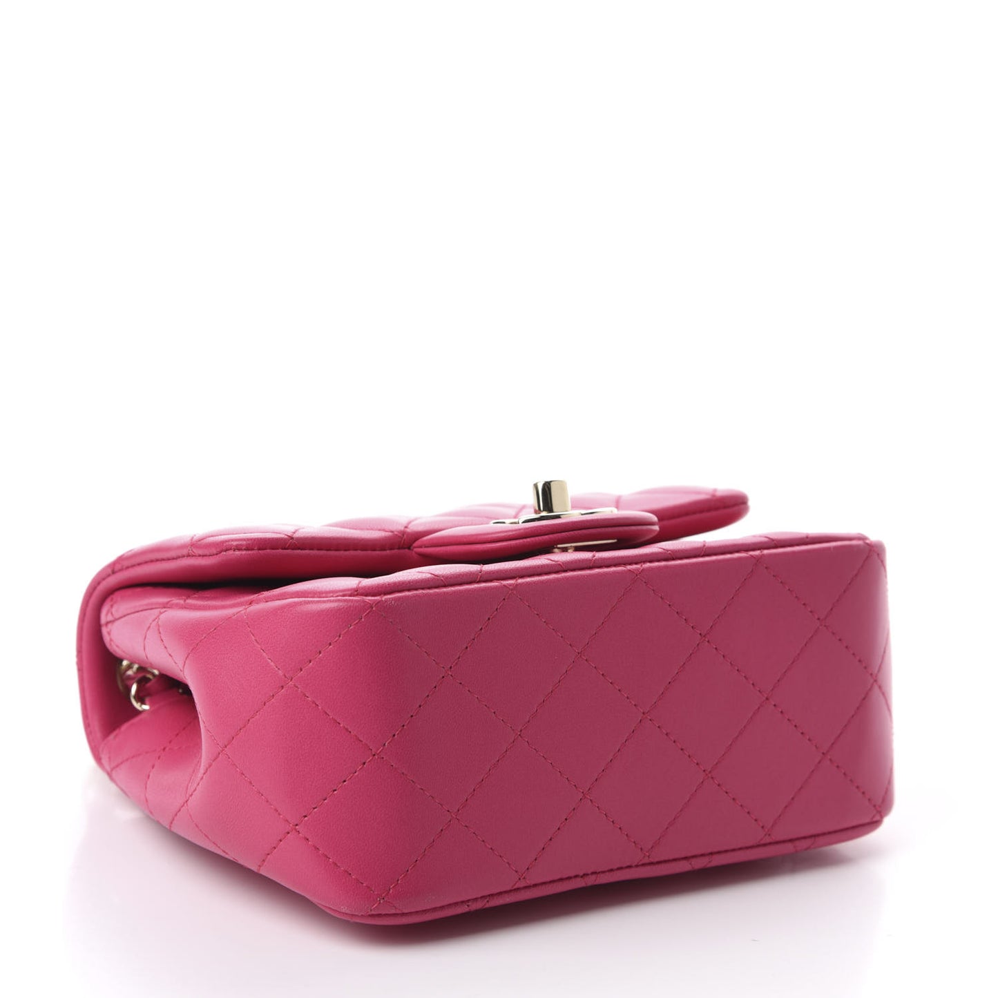 Lambskin Quilted Mini Square Flap Fuchsia