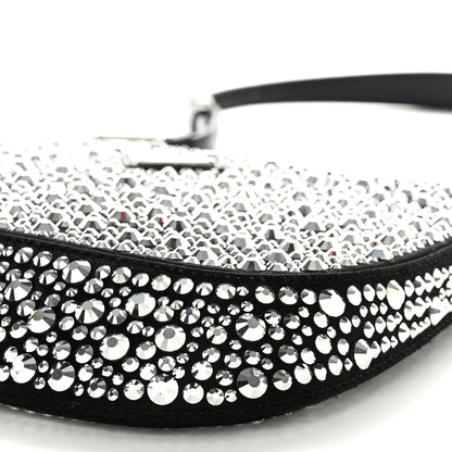 Prada Satin Crystal Cleo Adjustable Strap Shoulder Bag Metal 10 of 10