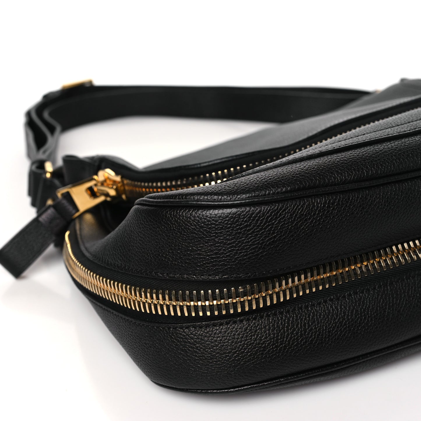 Grained Calfskin Large Jennifer Crossbody Bag Black