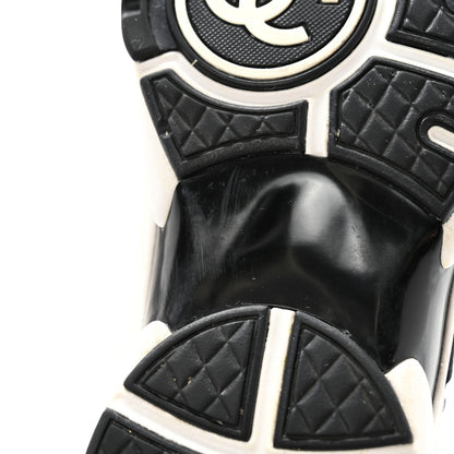 Chanel Mesh Suede Grained Calfskin Womens CC Sneakers 37.5 White Black 7 of 18