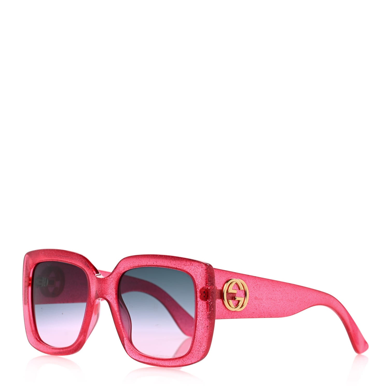 Gucci Acetate Square Frame Glitter GG0141S Sunglasses Pink 1 of 7