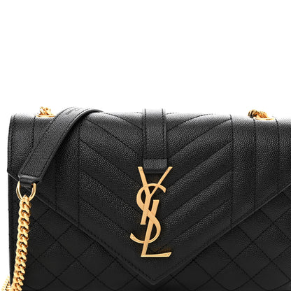 Saint Laurent Grain De Poudre Textured Mixed Matelasse Triquilt Small Monogram Satchel Black 7 of 10