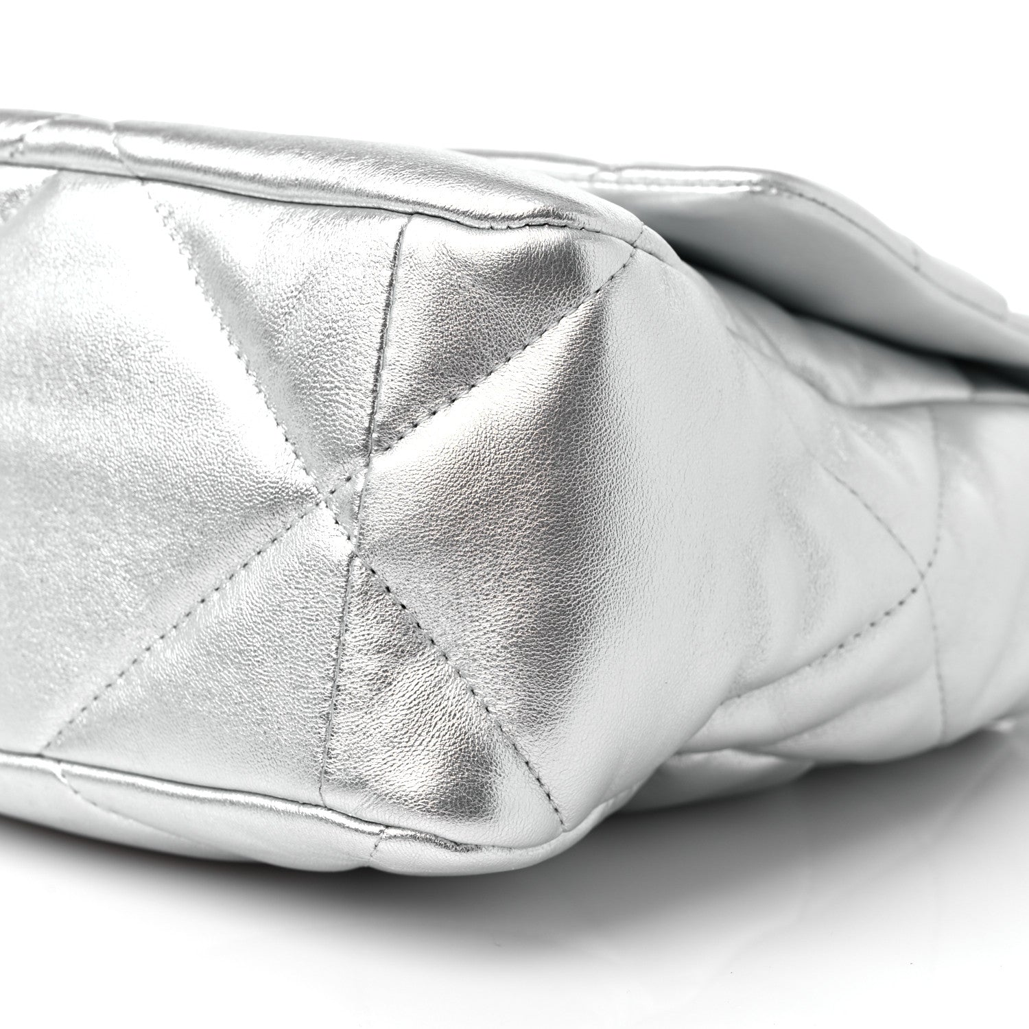 Chanel Metallic Lambskin Quilted Large Chanel 19 Flap Silver 9 of 10