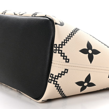 Louis Vuitton Empreinte Monogram Giant Broderies Neverfull MM Cream Black 9 of 9