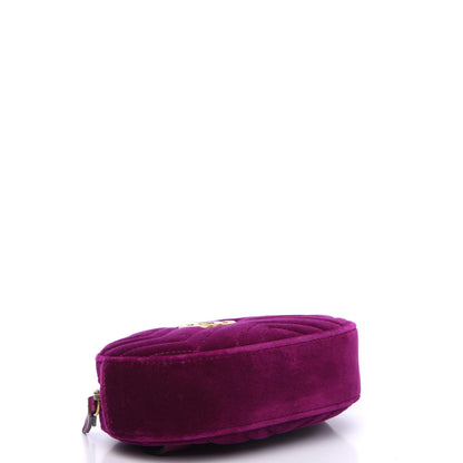 Gucci Velvet Matelasse GG Marmont Belt Bag 95 38 Fuchsia Violet Cyclamen 3 of 9