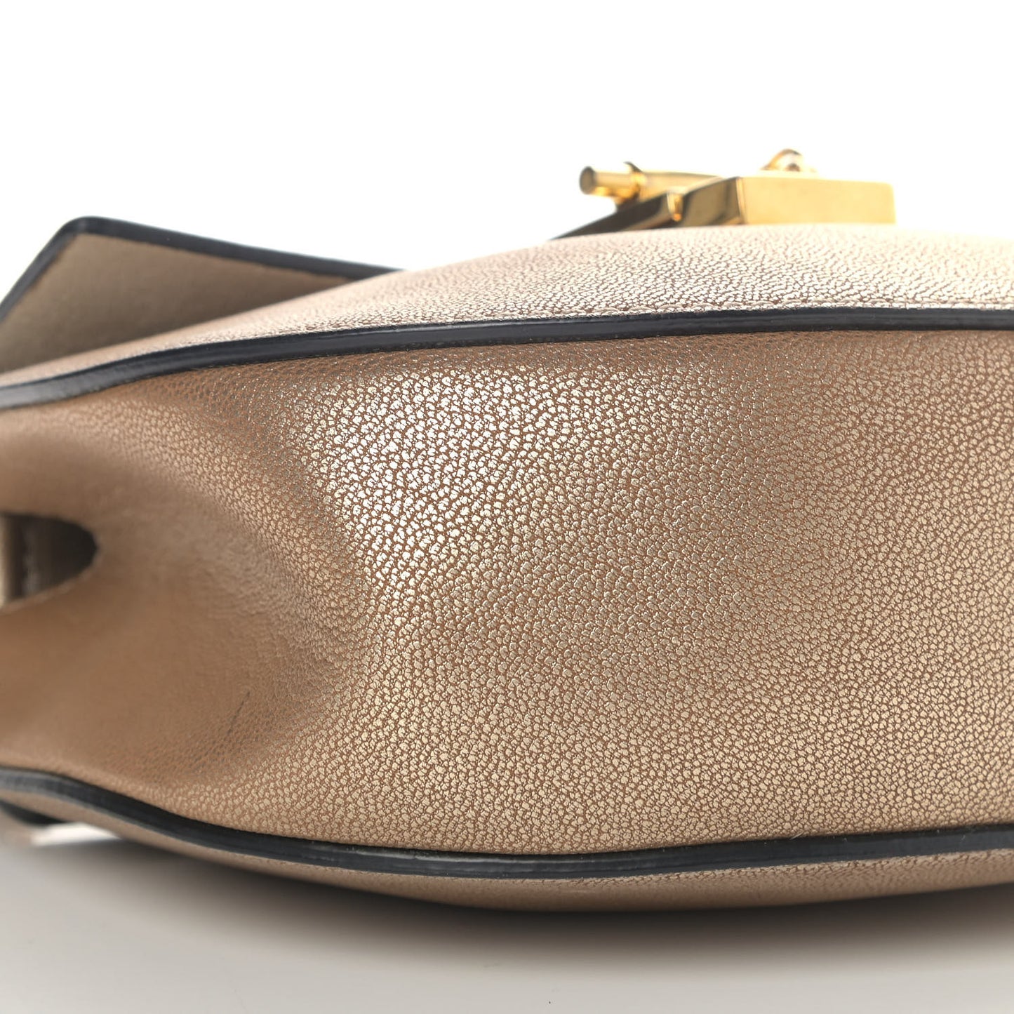 Metallic Goatskin Mini Drew Shoulder Bag Abstract Gold