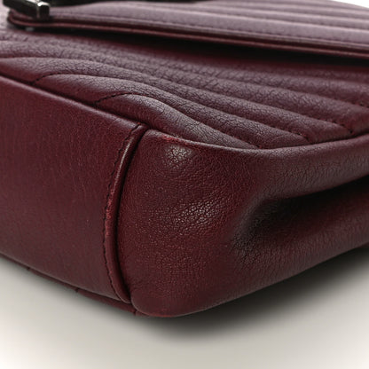 Saint Laurent Sheepskin Matelasse Chevron Monogram Medium College Bag Rouge Legion 8 of 24