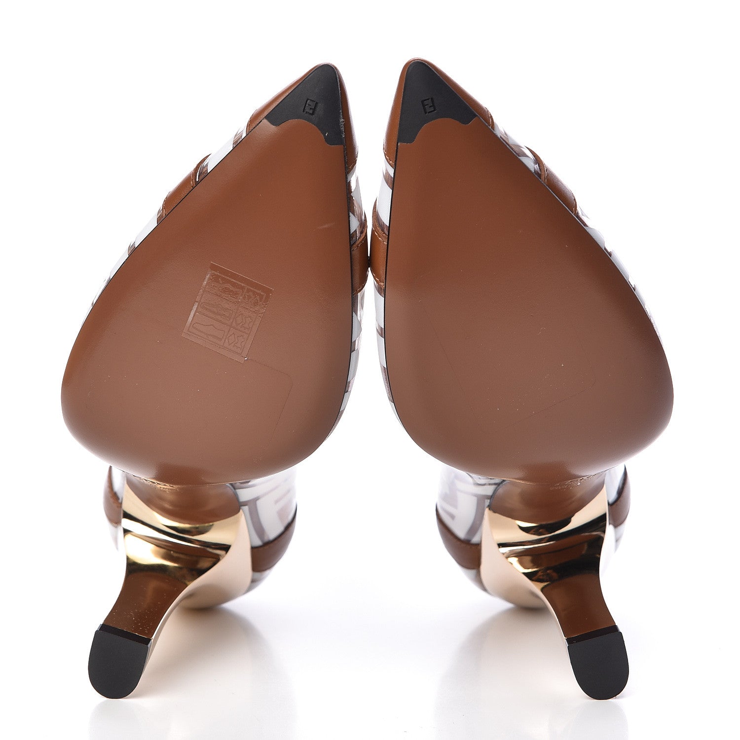 Fendi PVC Calfskin FF Colibri High-Heel Pumps 40 White Cuoio 7 of 8