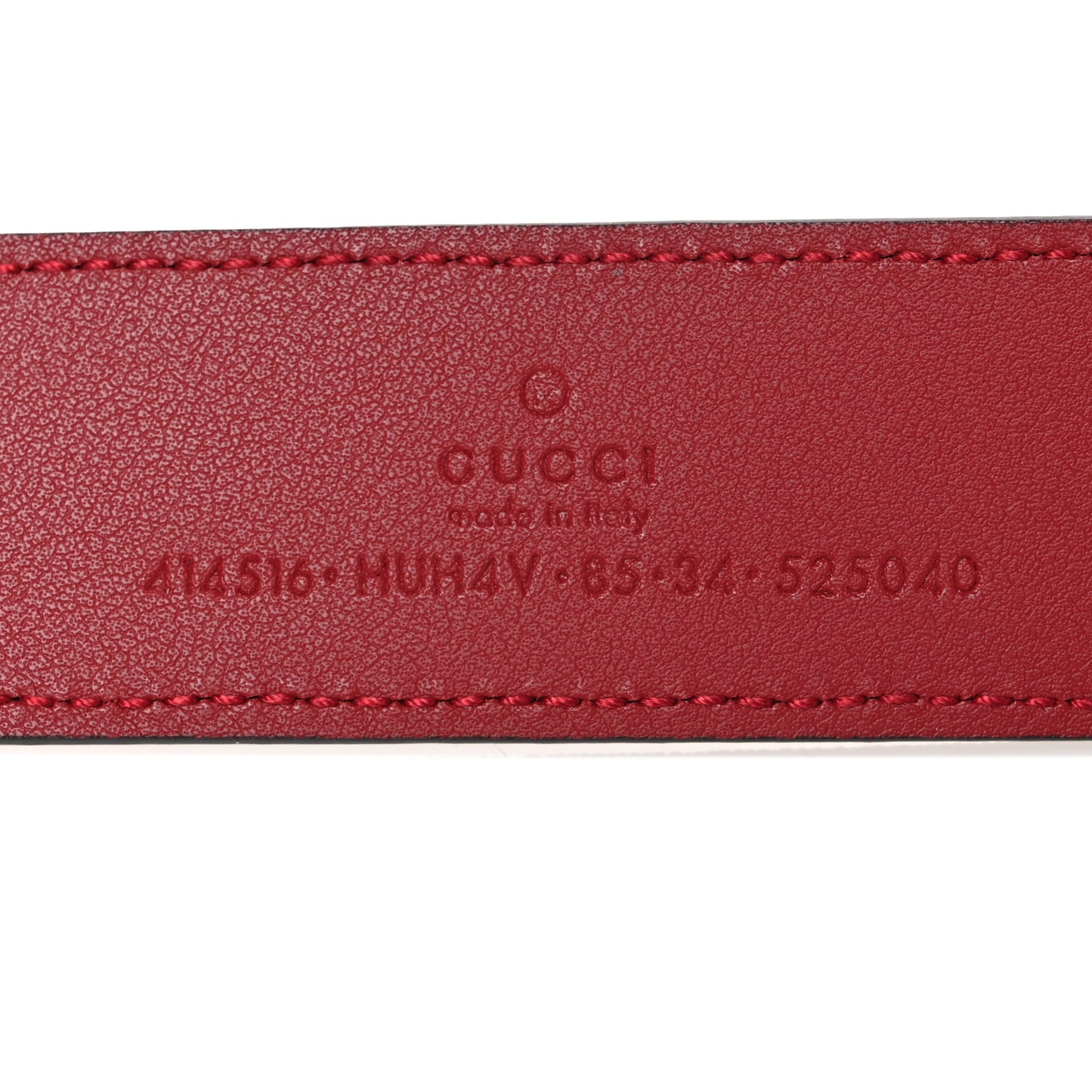 GG Supreme Monogram Plutone Calfskin Enamel Double G 30mm Belt 85 34 New Cherry Red