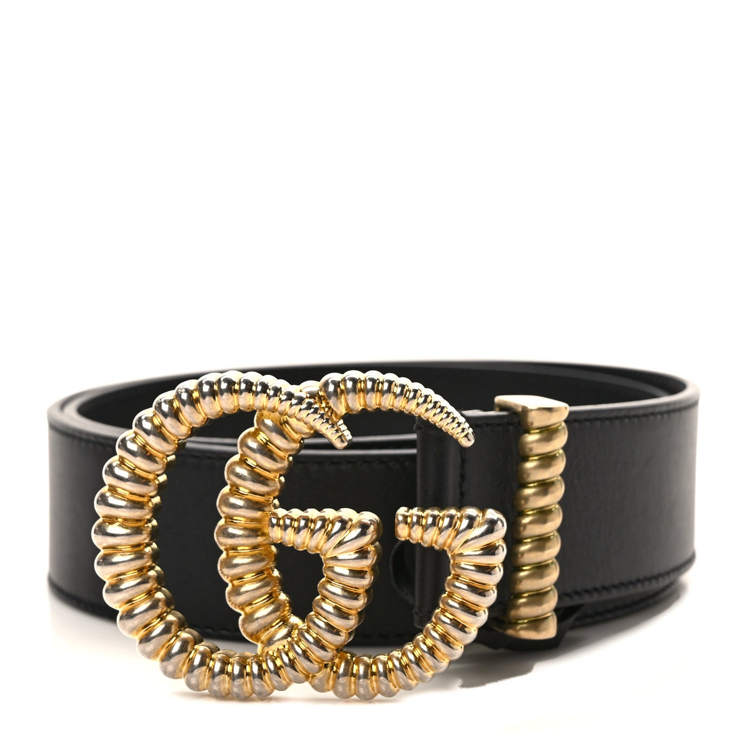 Moon Calfskin Torchon Double G 40mm Belt 85 34 Black