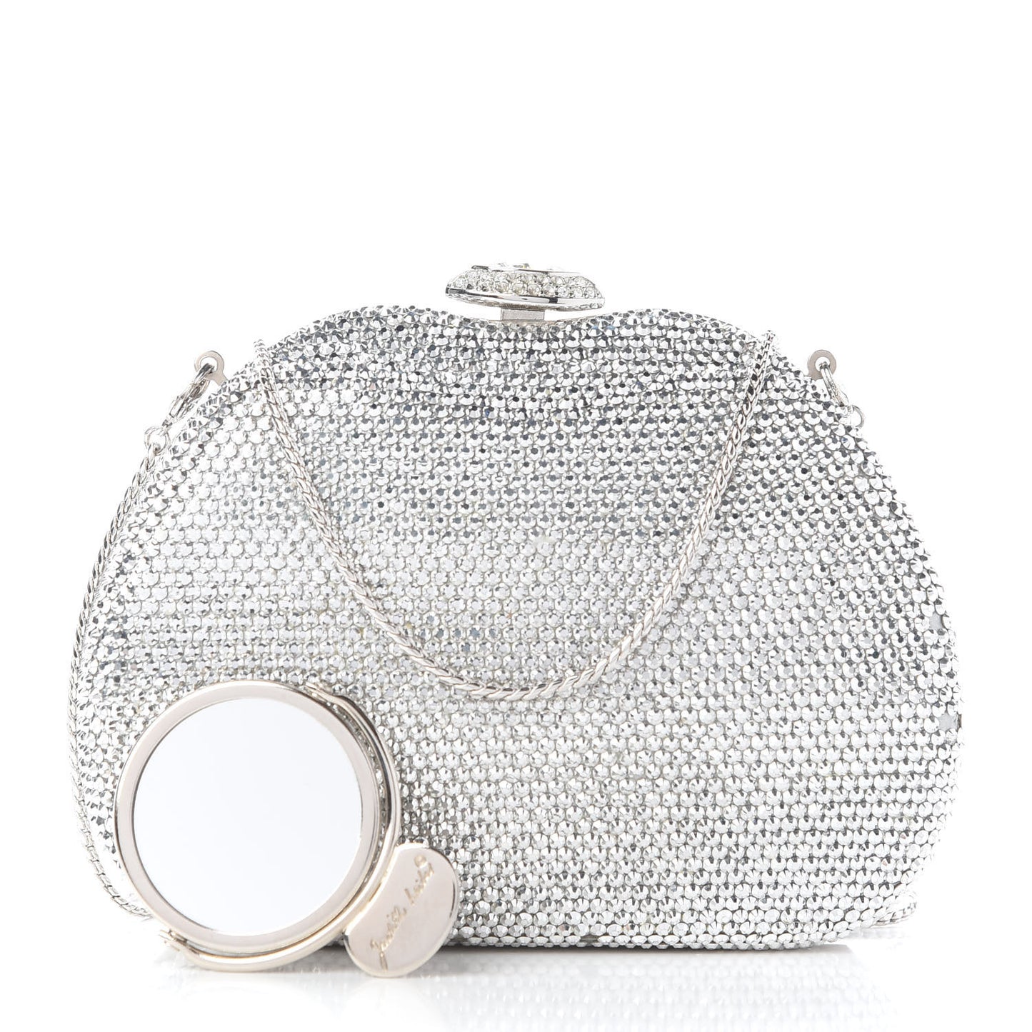 Crystal Minaudiere Clutch Silver