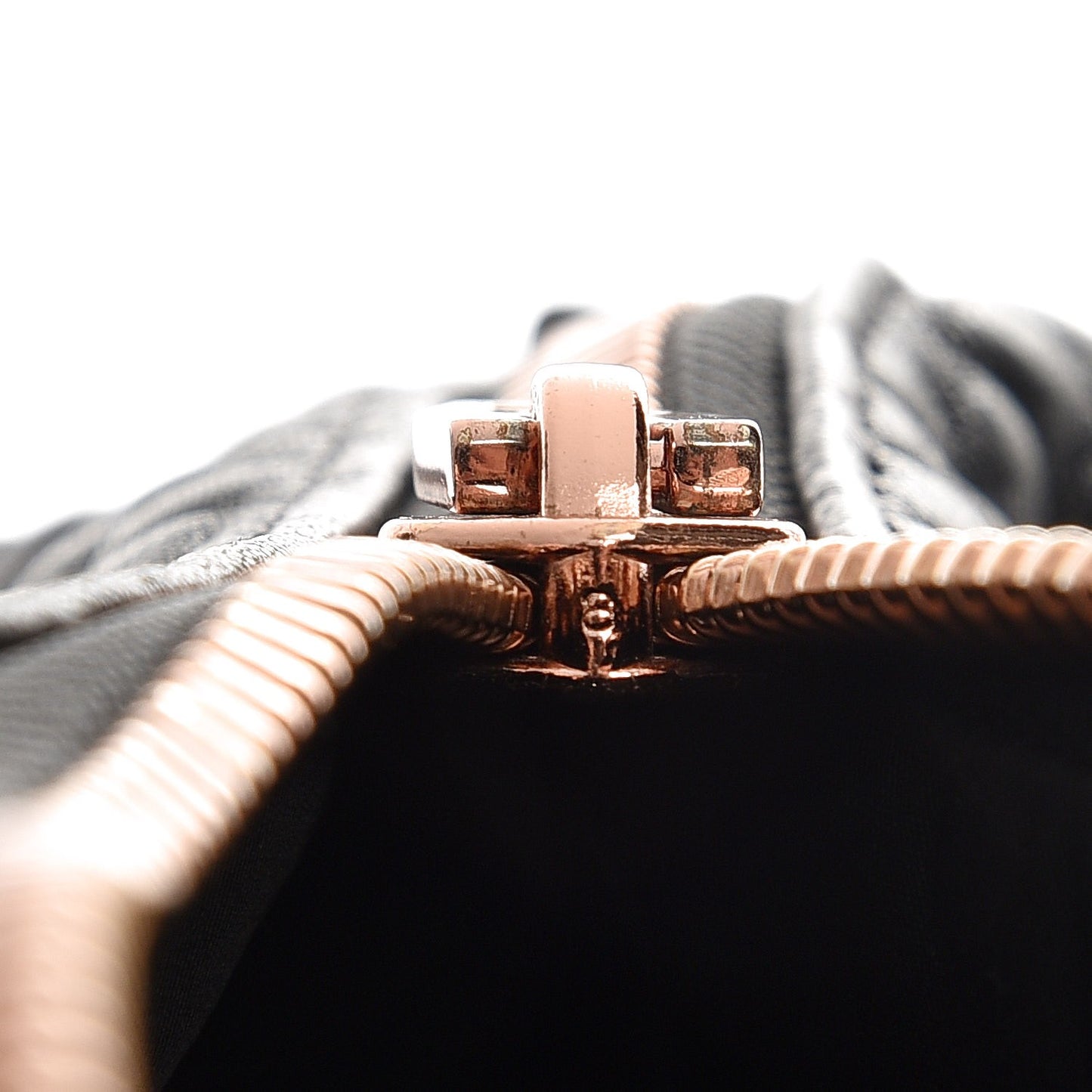 Pebbled Lambskin Rocco Black Rose Gold Hardware