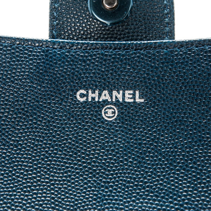 Chanel Caviar Quilted Wallet on Removable Chain Navy 7 of 9