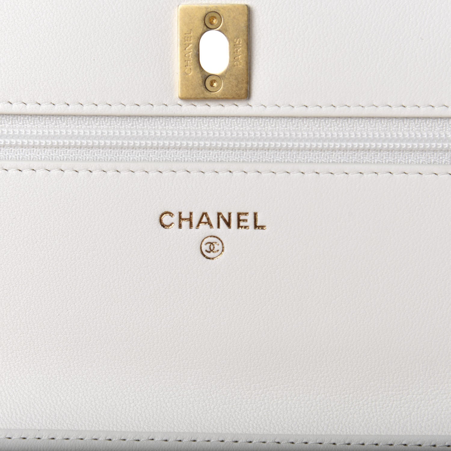 Chanel Lambskin Quilted CC Pearl Crush Wallet on Chain WOC White 7 of 11