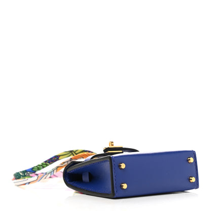 Hermes Tadelakt Mini Kelly Twilly Bag Charm Bleu Electrique 3 of 5