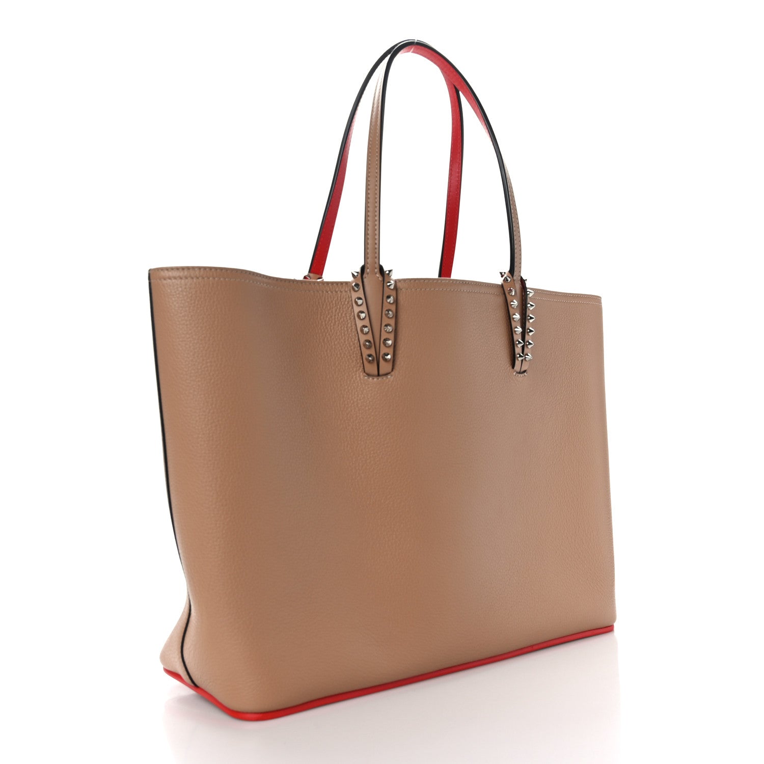 Christian Louboutin Calfskin Spikes East West Cabata Tote Nude 3 of 9
