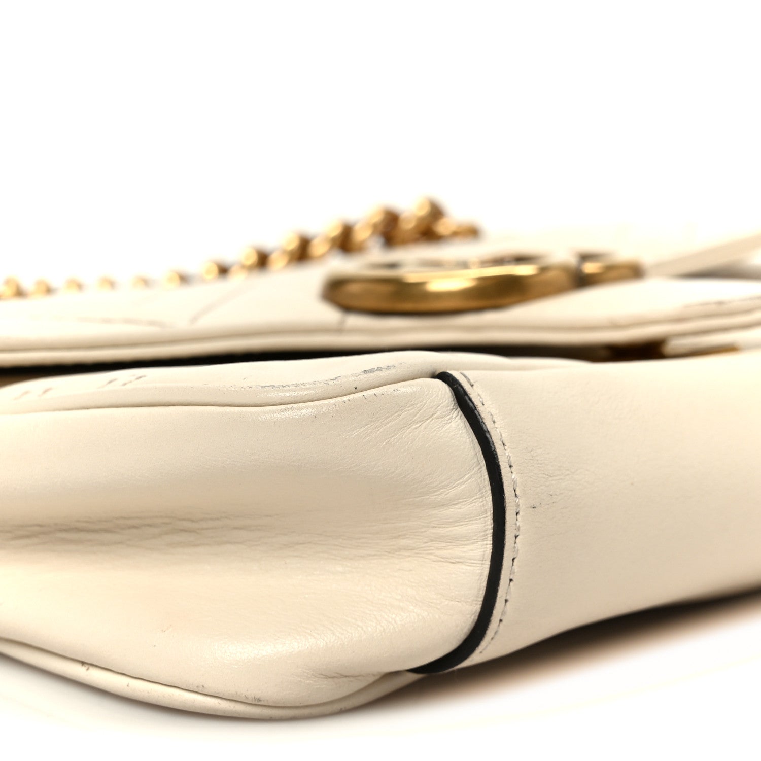 Gucci Calfskin Matelasse Mini GG Marmont Shoulder Bag White 10 of 12