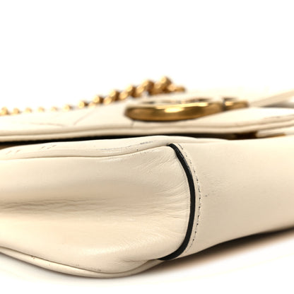 Gucci Calfskin Matelasse Mini GG Marmont Shoulder Bag White 10 of 12
