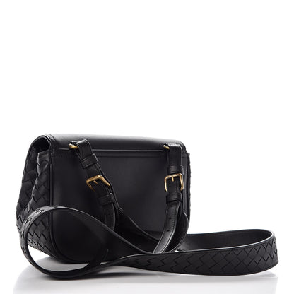Bottega Veneta Nappa Intrecciato BV Luna Shoulder Bag Black 2 of 9