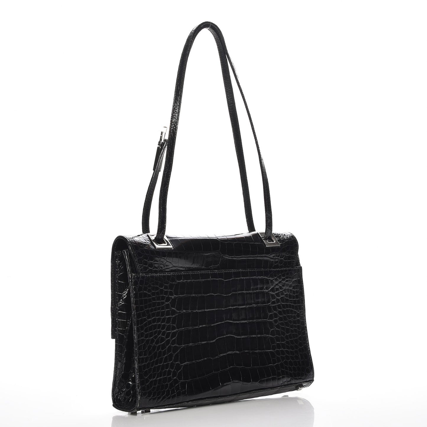 Alligator Shoulder Bag Black