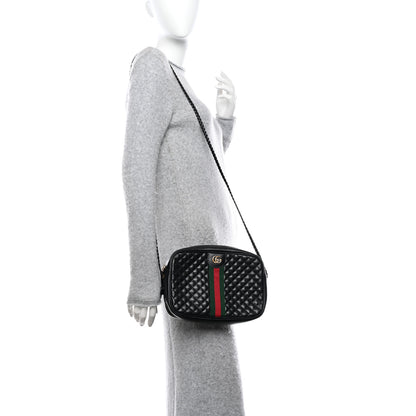 Gucci Calfskin Web Trapuntata Small GG Shoulder Bag Black 2 of 10