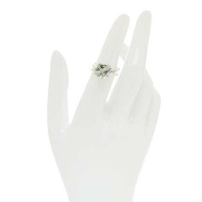 David Yurman Sterling Silver Diamond Prasiolite 10mm Cable Wrap Ring 50 5.25 2 of 5