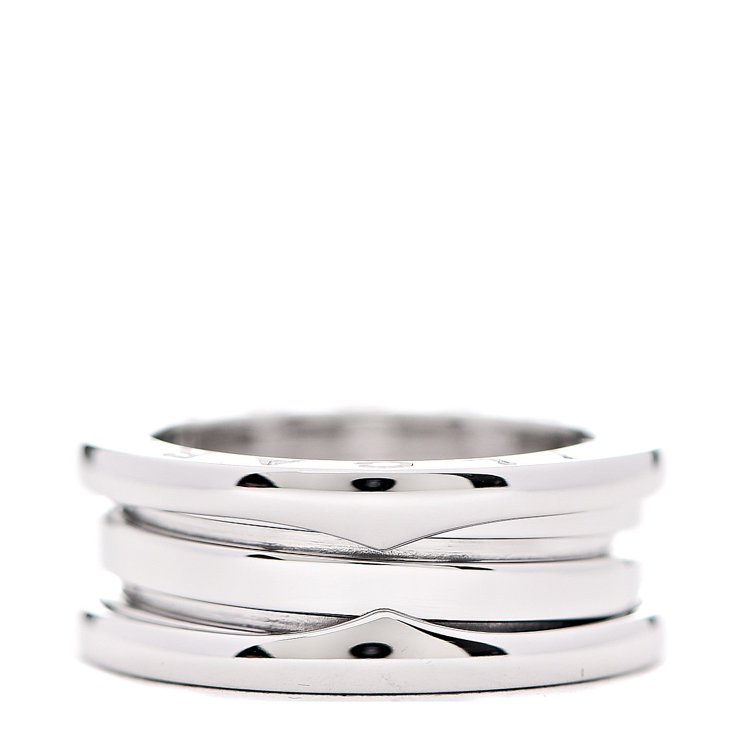 Bulgari 18K White Gold B.Zero1 Two-Band Ring 50 5.25 1 of 4