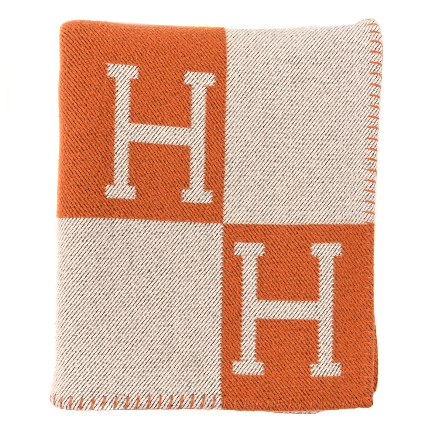 Wool Cashmere Signature Classic Avalon Blanket Ecru Potiron